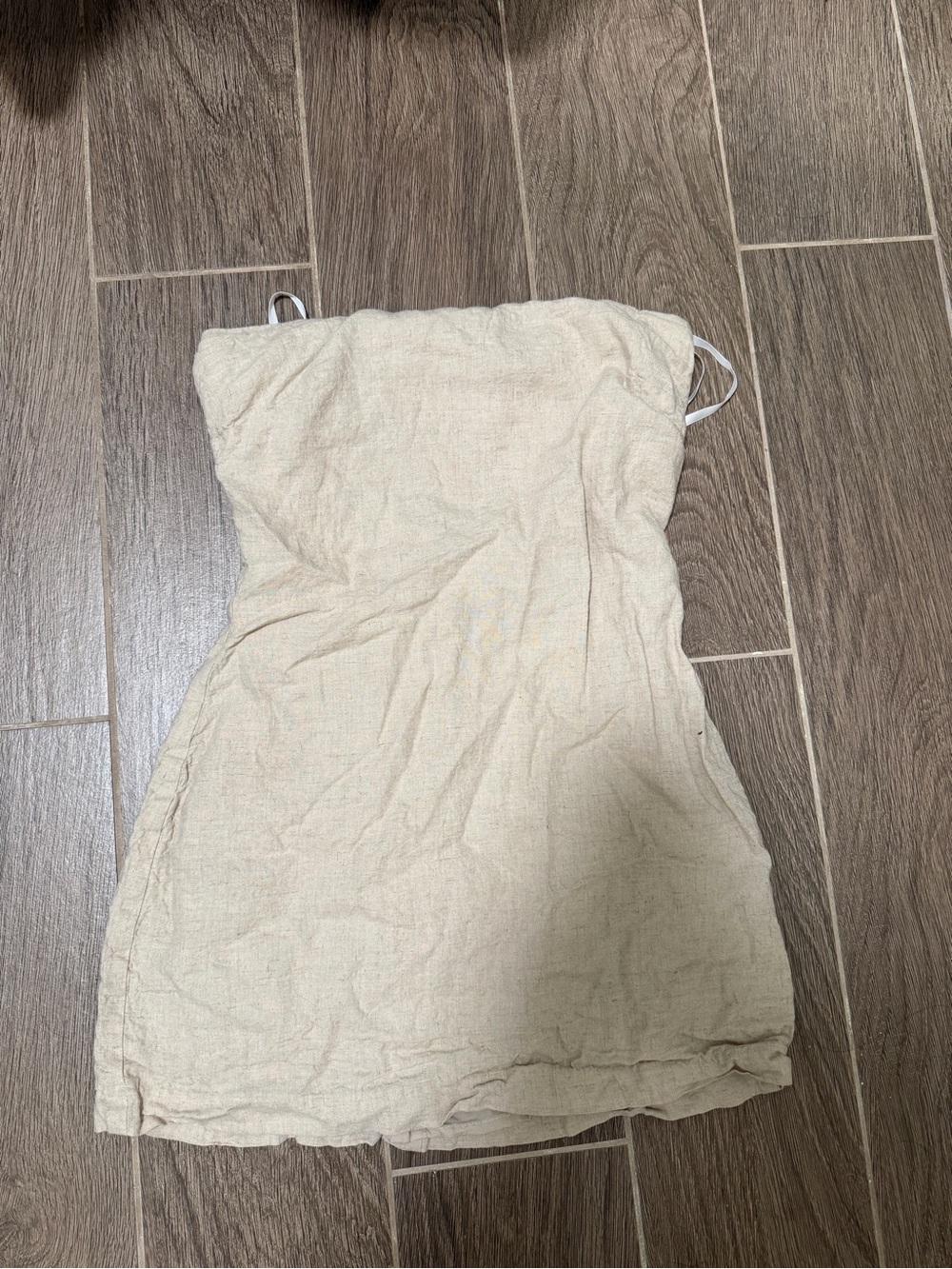 TulaRosa Strapless Cream Linen-Blend Women’s Dress